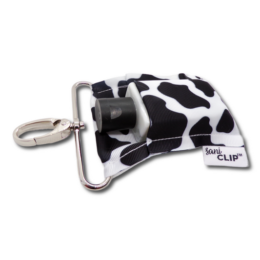 Cow Print SaniClip Hand Sanitizer Holder