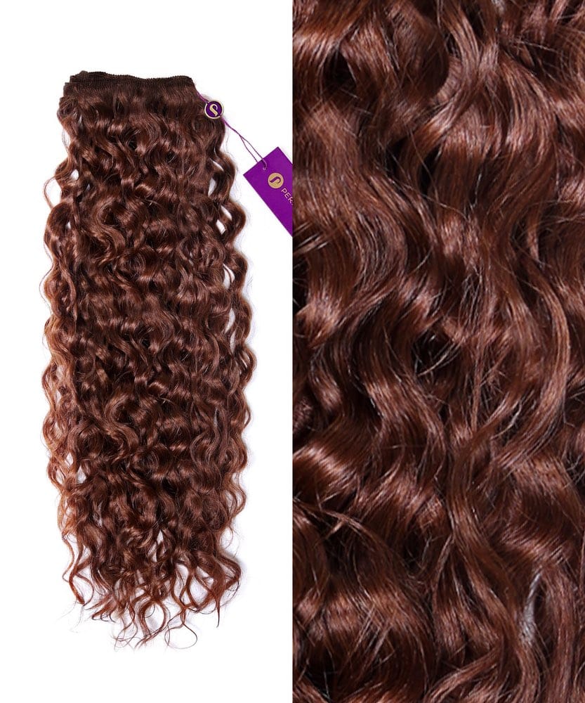 Trama de máquina de cabello teñido rizado