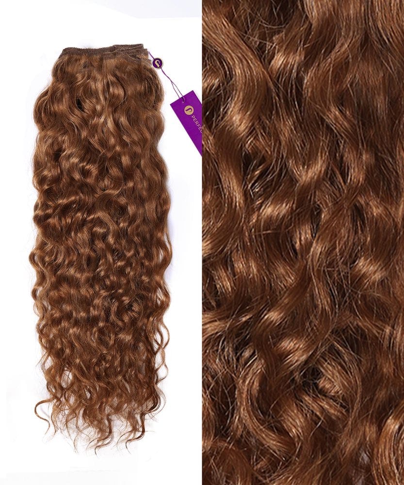 Trama de máquina de cabello teñido rizado