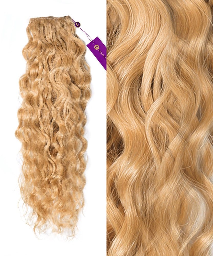 Trama de máquina de cabello teñido rizado
