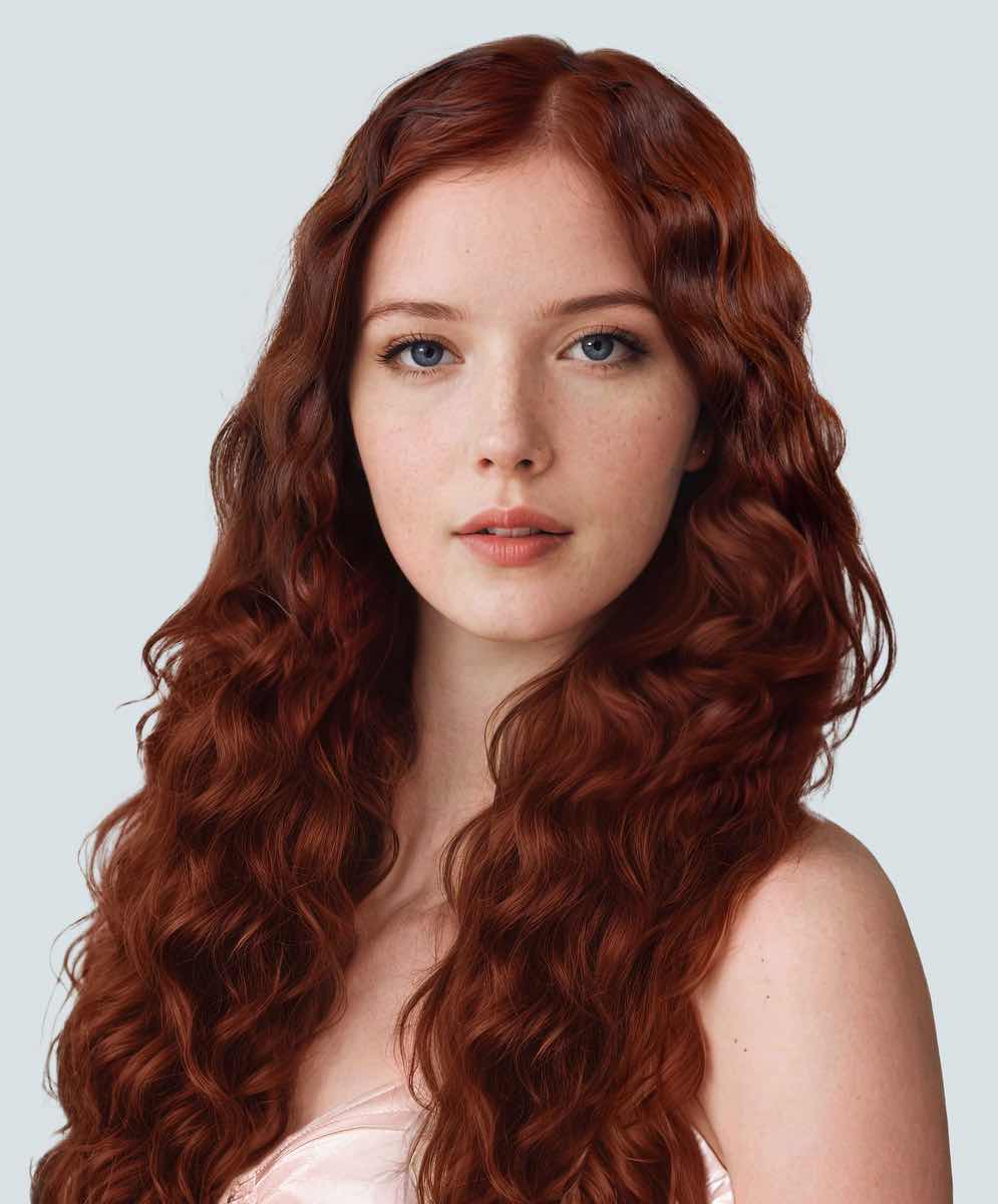 Trama de máquina de cabello teñido rizado