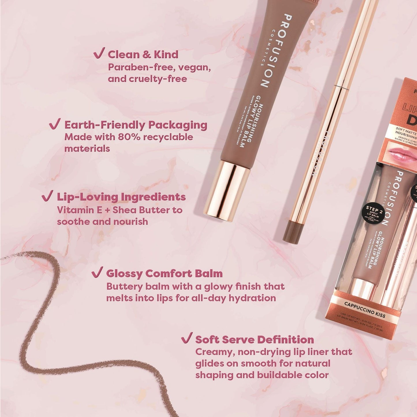 Lip Treat Duo: Delineador de labios suave, mate y cremoso y bálsamo labial nutritivo y brillante
