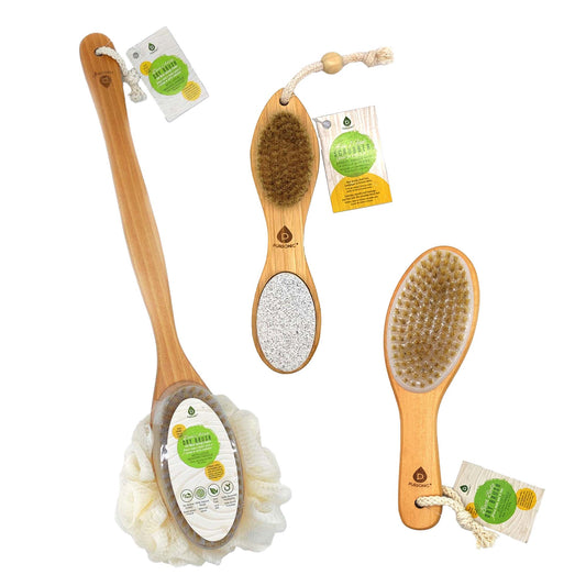 Pursonic Exfoliation Essentials Kit – Dual Brush, Bath Body Brush, & 4-in-1 Foot Scrubber