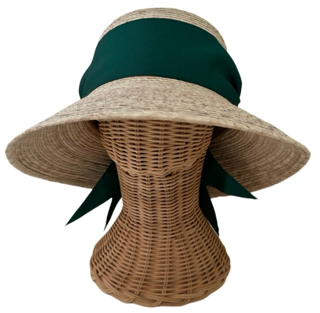 Clematis Bucket Hat - Wide & Short Masters Green Grosgrain Ribbon
