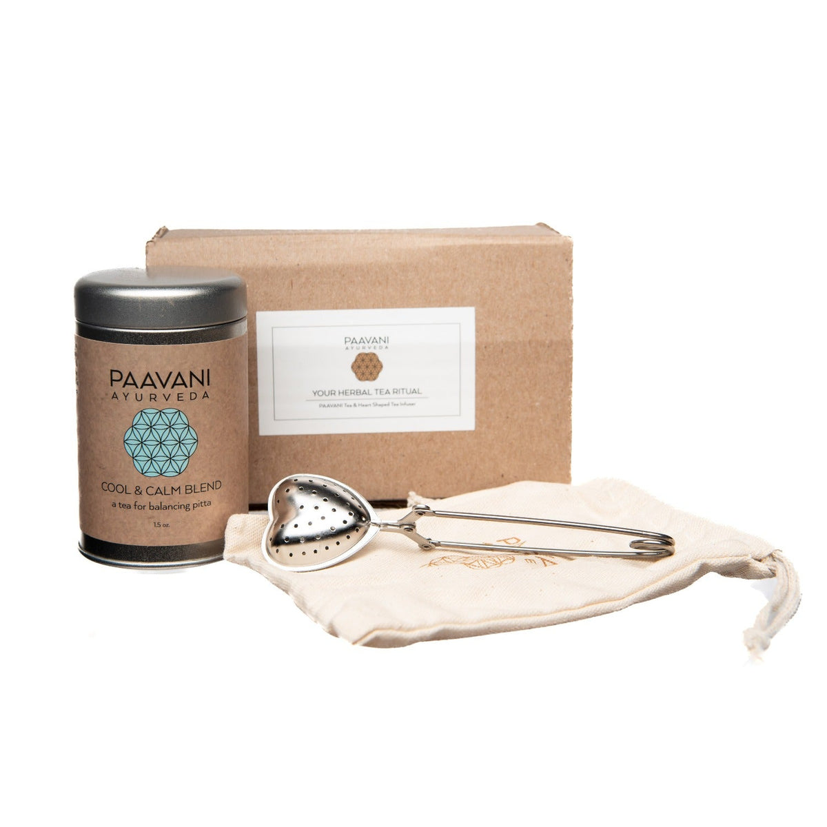 Tu ritual de té de hierbas | Té orgánico de hojas sueltas e infusor de corazón