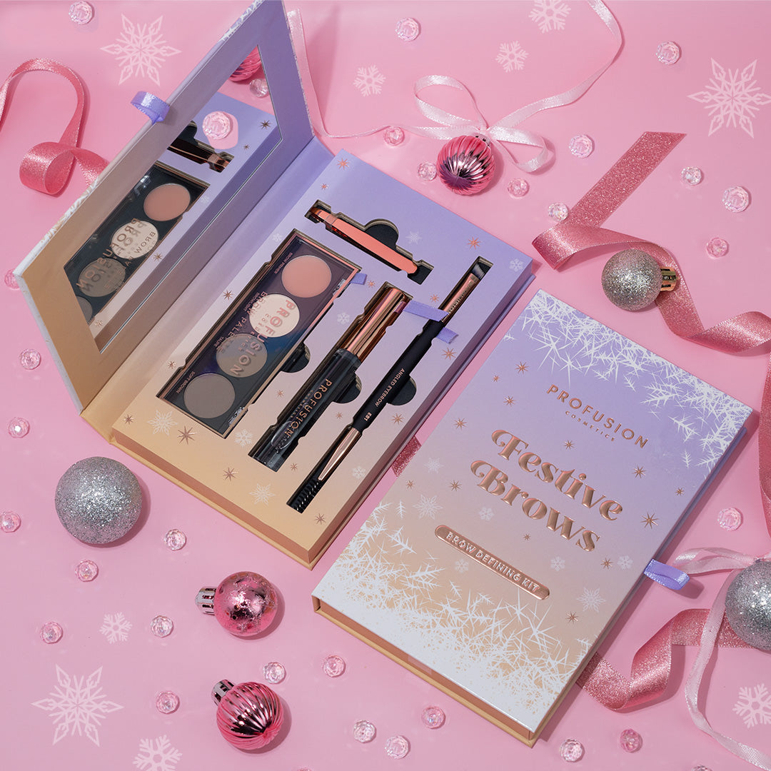 Brillo de nieve escarchado | Kit para definir cejas festivas