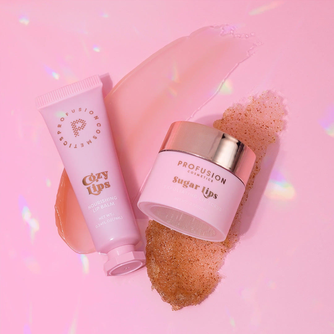 Brillo de nieve escarchada | Exfoliante labial de azúcar y bálsamo labial hidratante