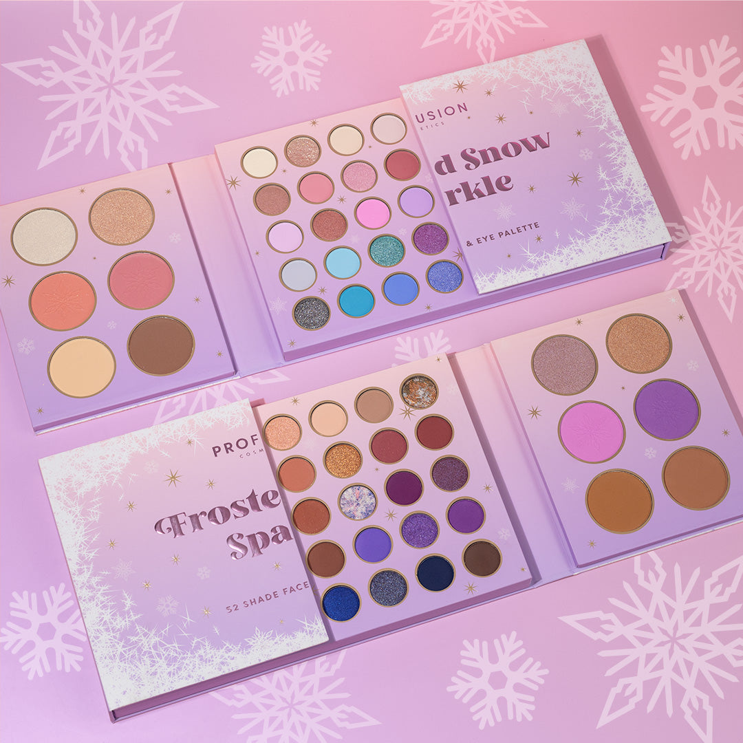 Frosted Snow Sparkle | Paleta de 52 tonos para rostro y ojos