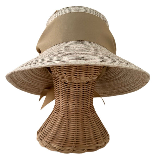 Clematis Bucket Hat - Tan/Camel Wide & Short Grosgrain Ribbon
