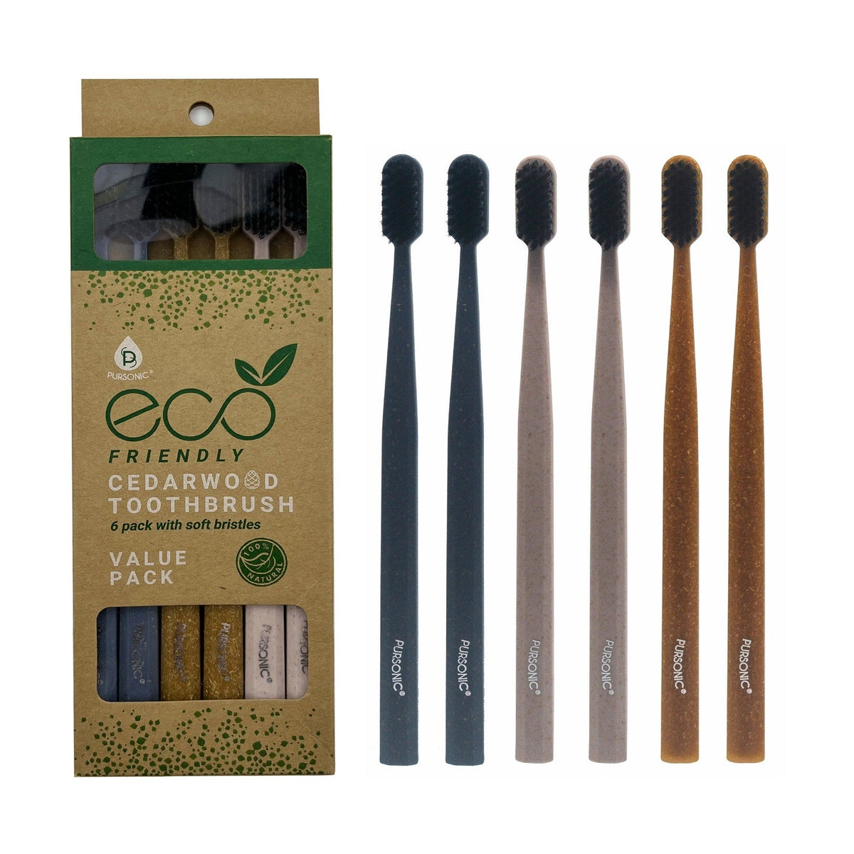 Cepillos de dientes de cedro 100 % ecológicos (paquete de 6)