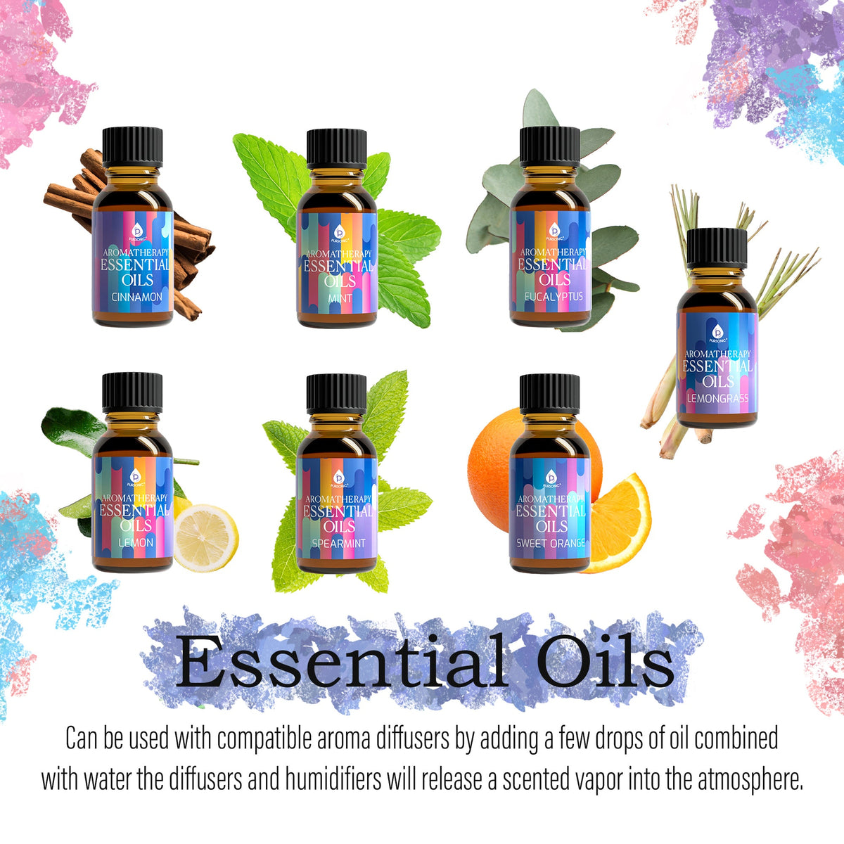 Difusor de sal del Himalaya y set de 14 aceites esenciales