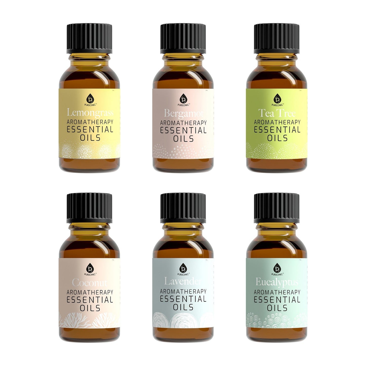 Paquete de 6 aceites esenciales de aromaterapia