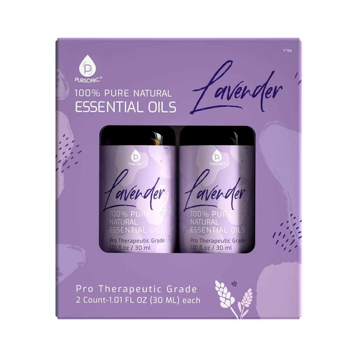Aceites esenciales de lavanda 100 % naturales Pursonic, grado terapéutico profesional - 2 unidades de 30 ml cada una