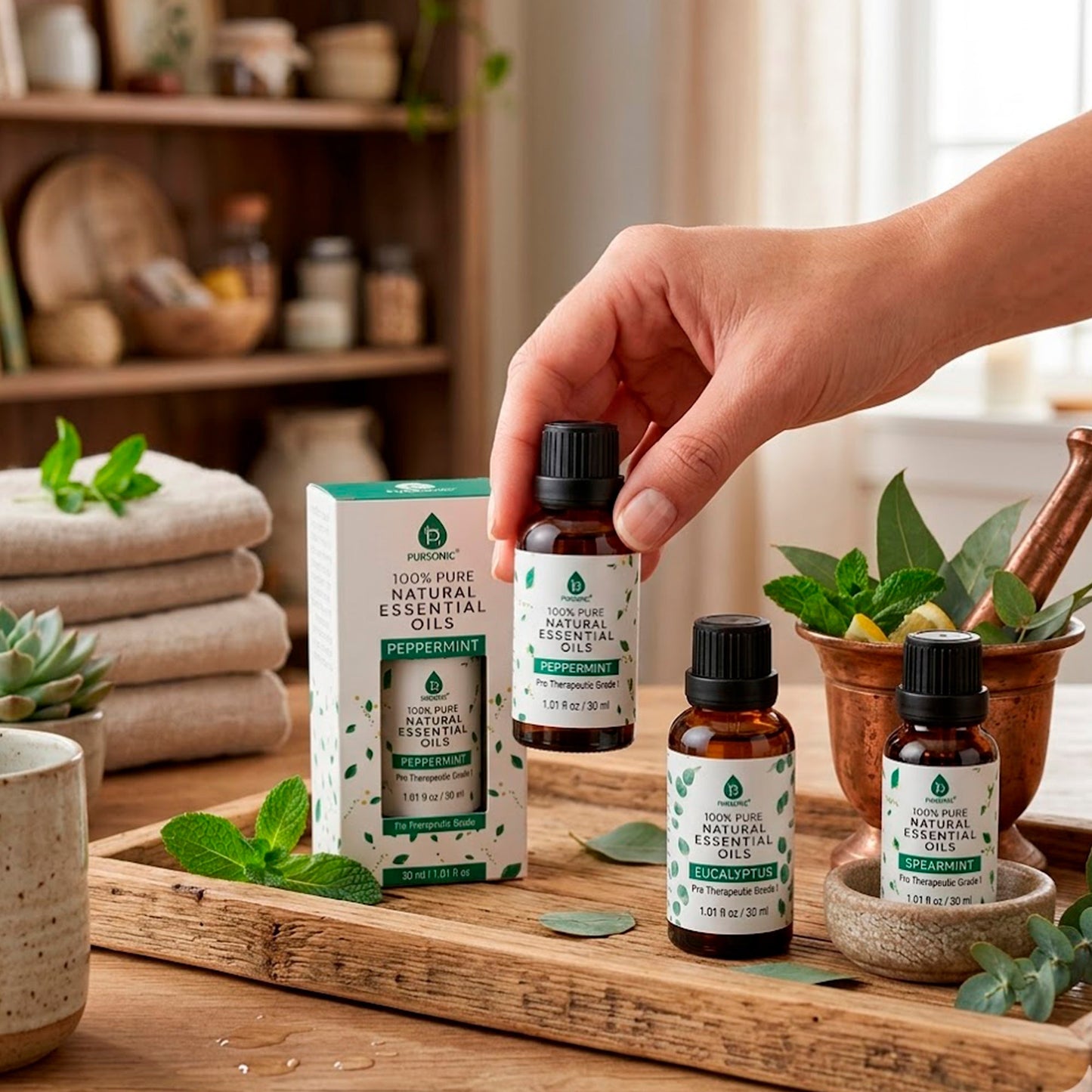 Huiles Essentielles de Menthe Poivrée 100% Pures et Naturelles
