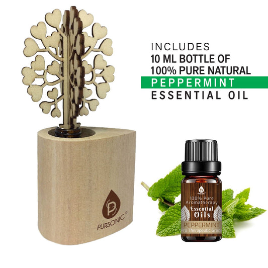 3D Wooden Tree Reed Diffuser with Peppermint Essential Oil