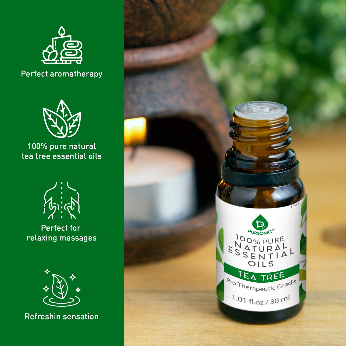Aceites esenciales de árbol de té 100% puros y naturales