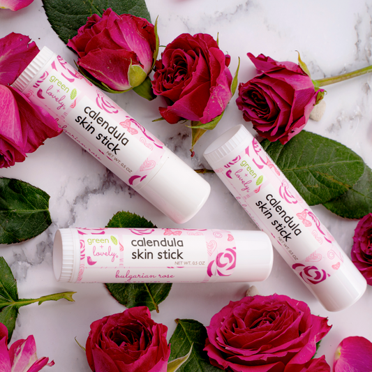 Bulgarian Rose Calendula Skin Stick - Organic Lotion Stick - Travel Size