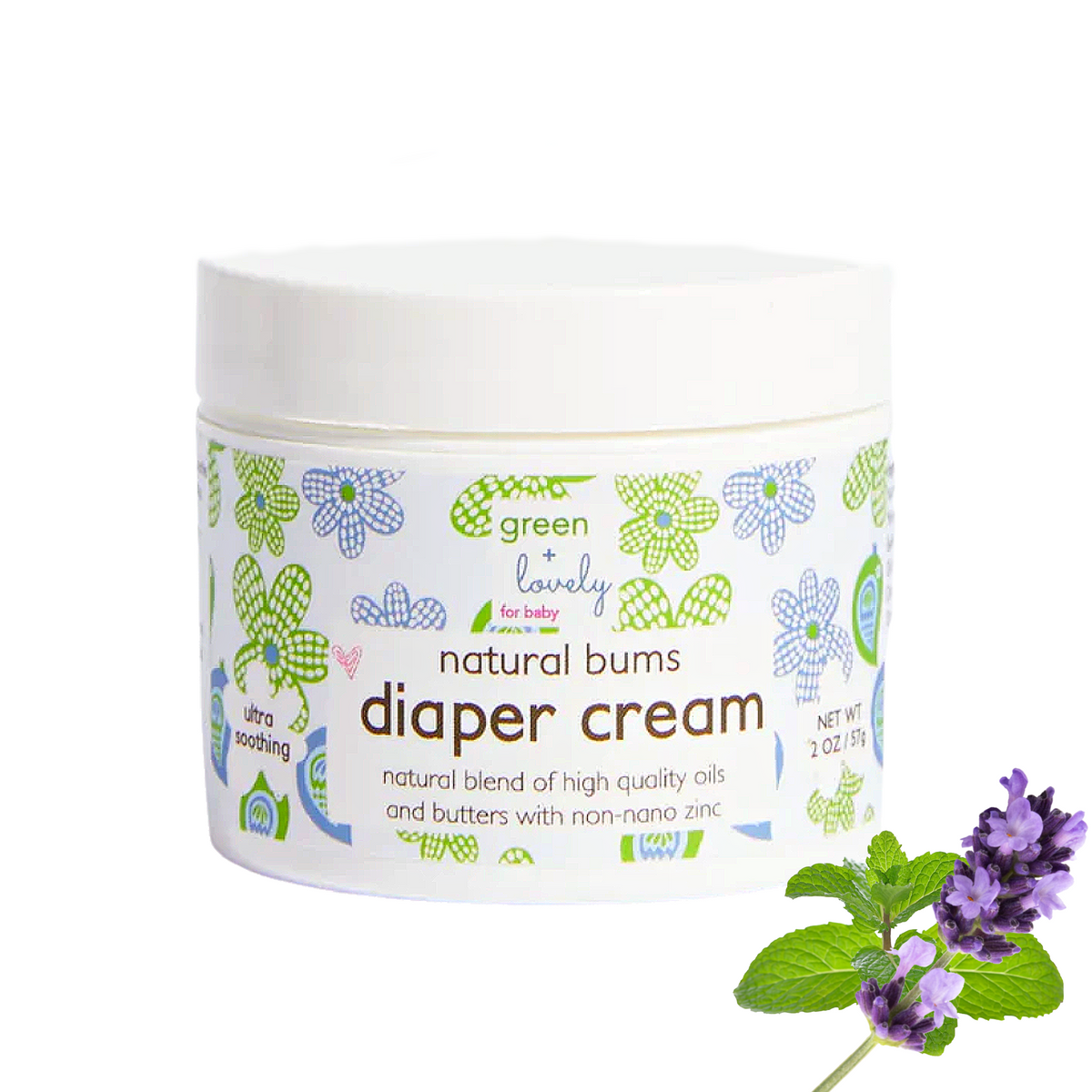 Crema para la dermatitis del pañal Natural Bums - Crema natural eficaz para la dermatitis del pañal - 2 oz.