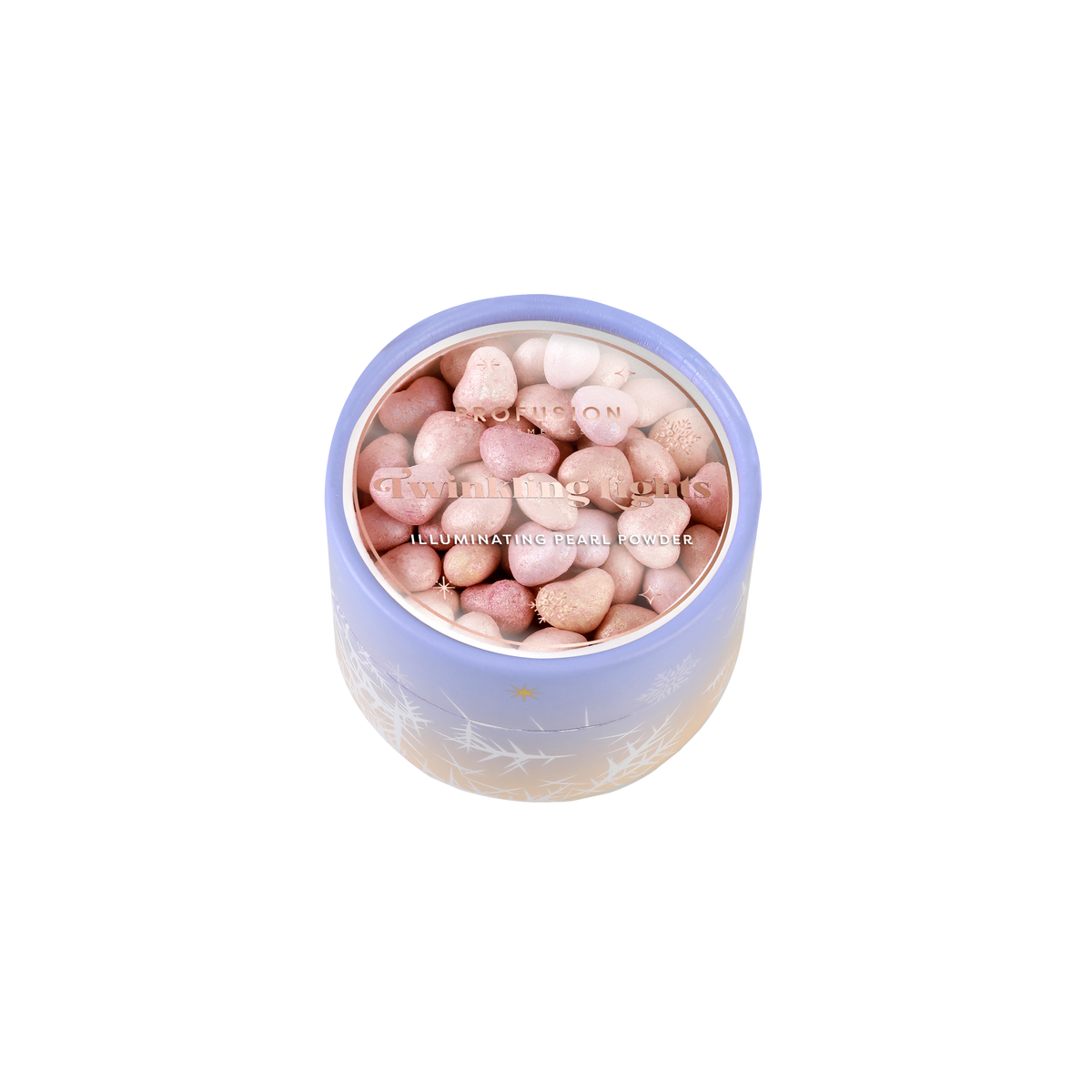 Polvos brillantes con efecto nieve escarchada | Set de borlas con luces centelleantes