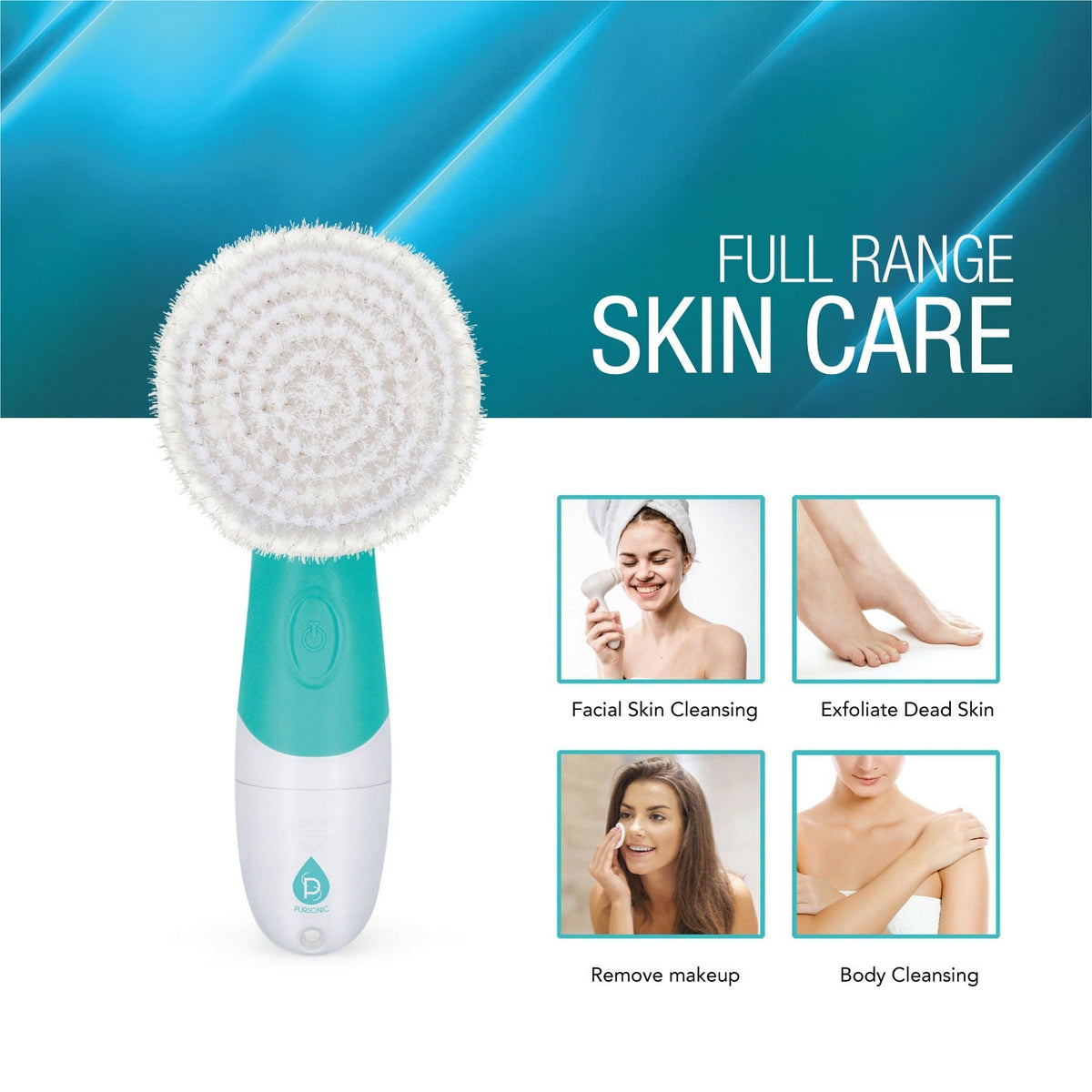 Cepillo de limpieza facial y corporal avanzado