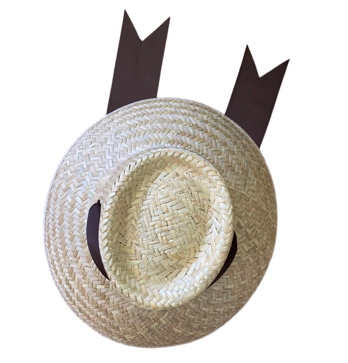 Sombrero para el sol Amaryllis - Cinta de grogrén marrón, ancha y corta
