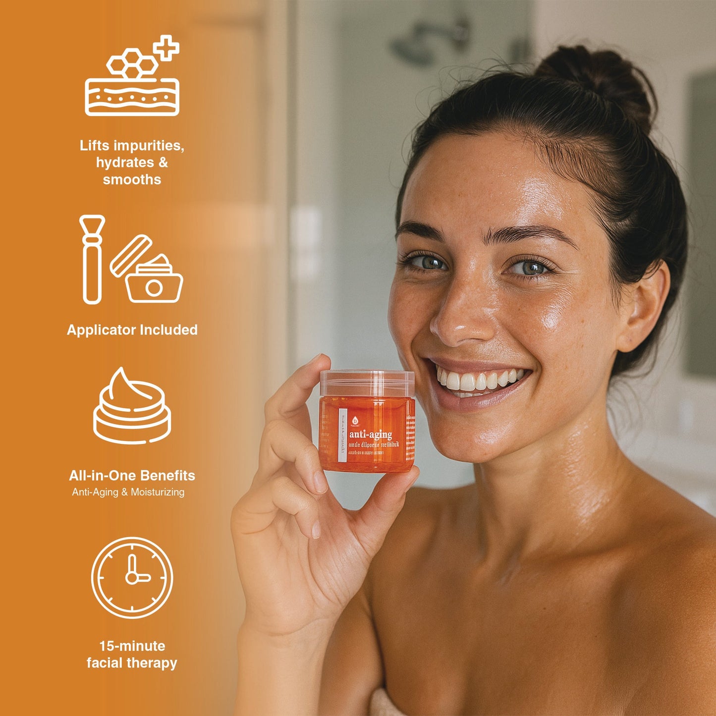 2 Pack Facial Therapy Gel Face Mask with Mask Applicator