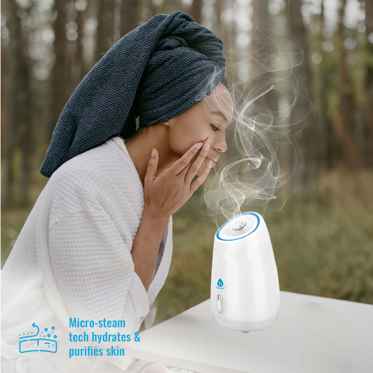 Vaporizador facial Pursonic Deluxe con 6 mascarillas calmantes para ojos y 6 mascarillas nutritivas para labios