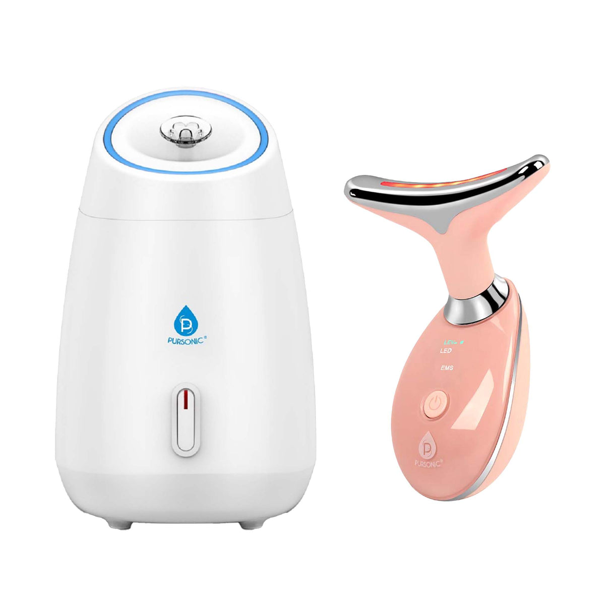 Pursonic Ultimate Spa & Beauty Bundle: vaporizador facial y dispositivo de terapia de luz LED 7 en 1