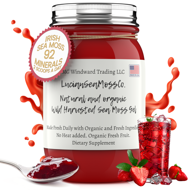 Fresh Organic Strawberry Mojito Infused Sea Moss Gel