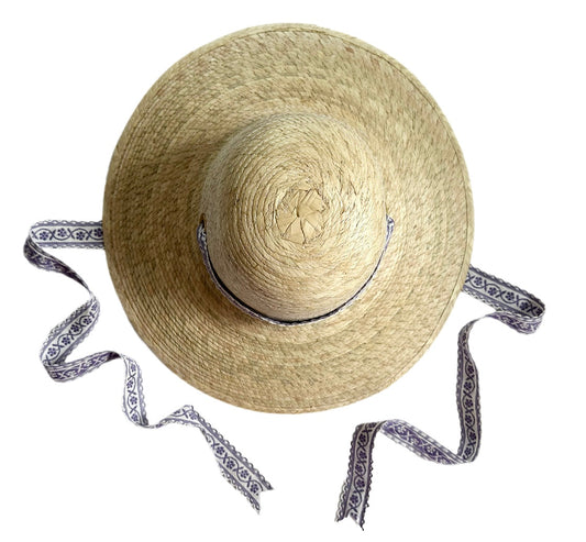 Buttercup Little Girl’s Hat - Vintage Periwinkle Ribbon