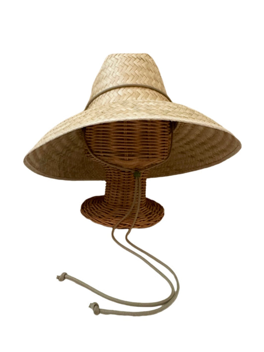 Begonia Sun Hat - Khaki Hat Lanyard with Jade Gemstone Toggle