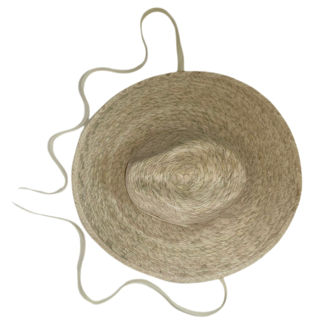 Sombrero para el sol Zinnia - Cinta de grosgrain larga y fina color marfil