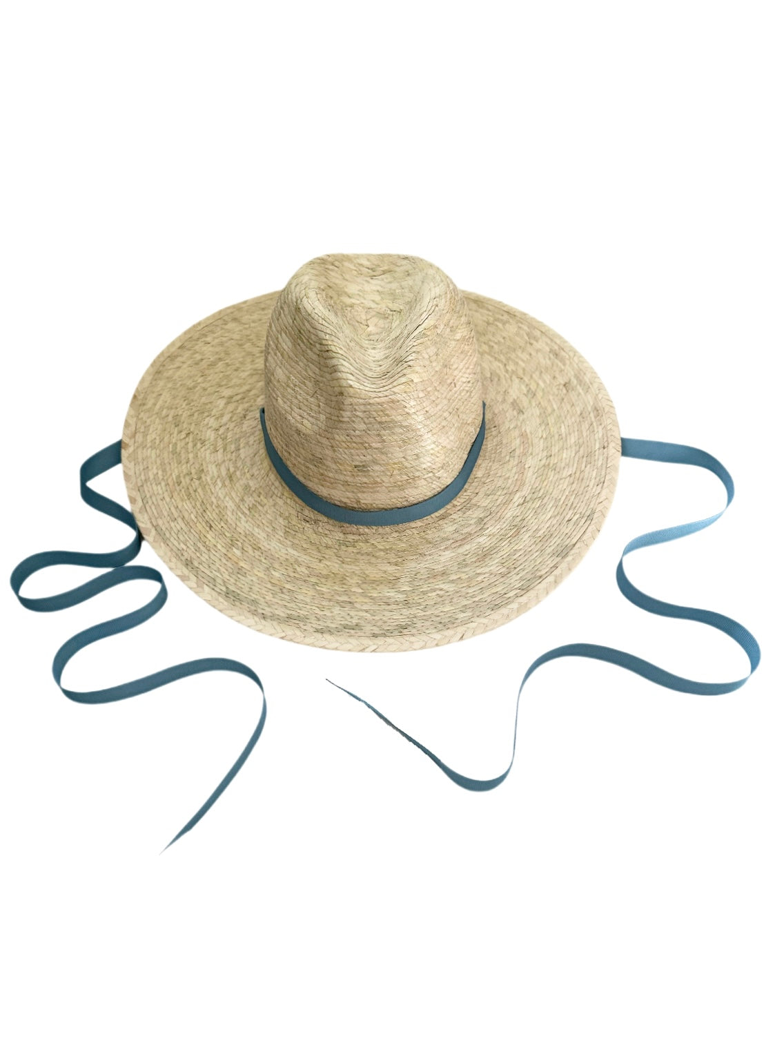 Sombrero para el sol Zinnia - Cinta de grogrén azul francesa larga y fina