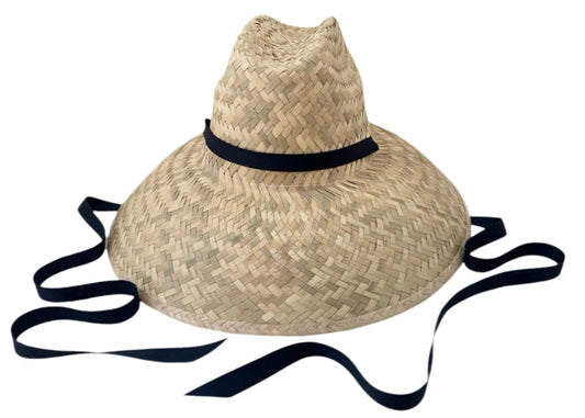 Begonia Sun Hat - Long & Thin Navy Grosgrain Ribbon