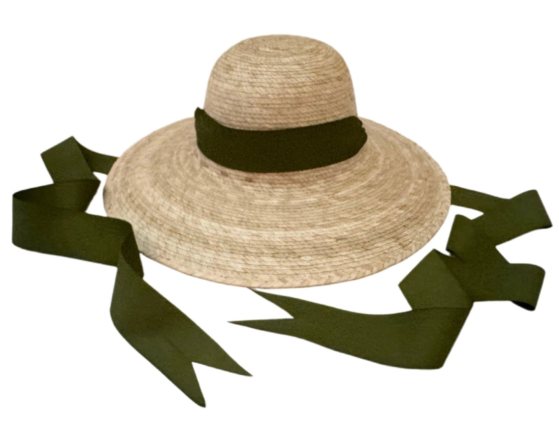 Buttercup Little Girl’s Hat - Olive Green Grosgrain Ribbon