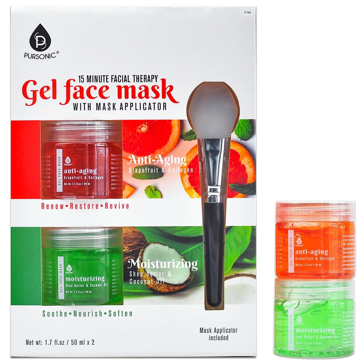 Mascarilla facial de gel con aplicador (paquete de 2)