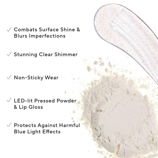 Glow Duo LED-Lit Lip Gloss & Universal Hyaluronic Pressed Powder