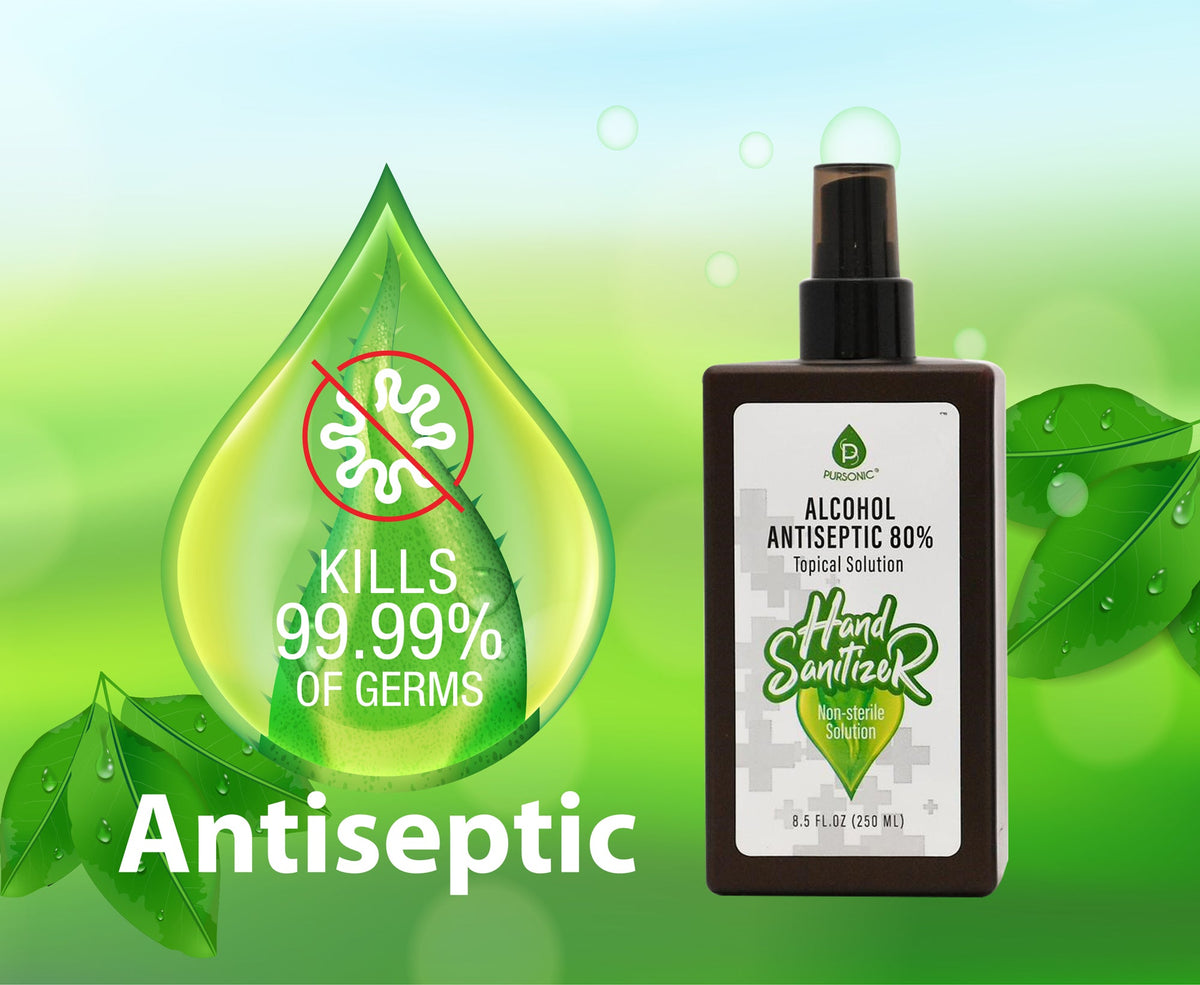 Desinfectante de manos humectante Pursonic con 80 % de alcohol (8 oz)