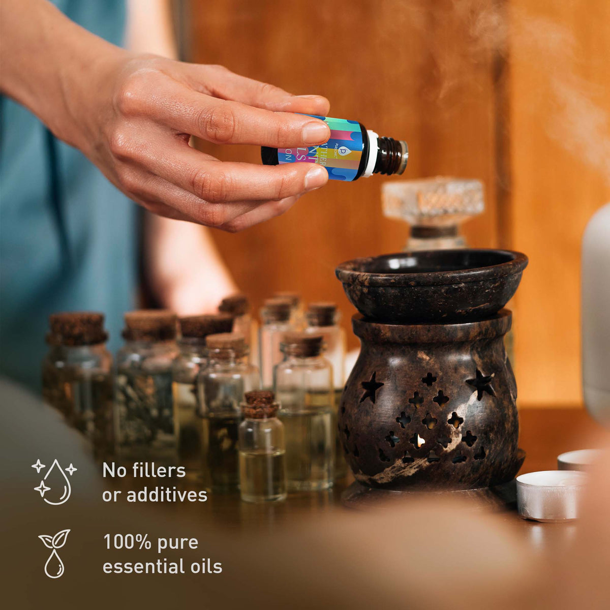 Difusor de sal del Himalaya y set de 14 aceites esenciales