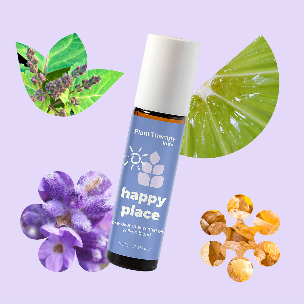 Roll-on pré-dilué d'huile essentielle Happy Place
