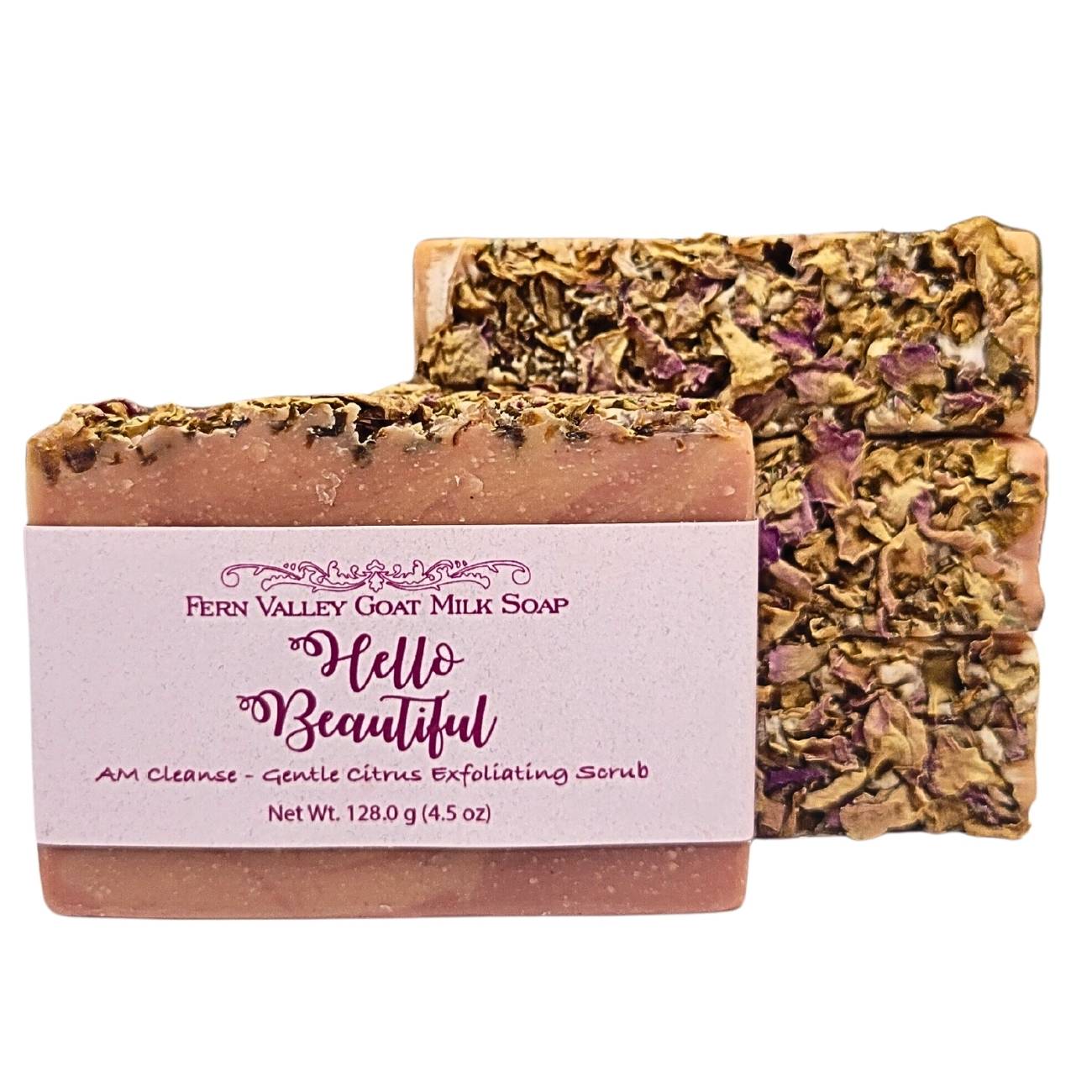 Jabón natural de leche de cabra | Exfoliante | Limpieza matutina Hello Beautiful
