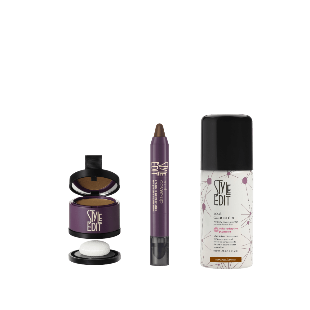 Travel Size Root Concealer Spray, Stick and Powder Trio