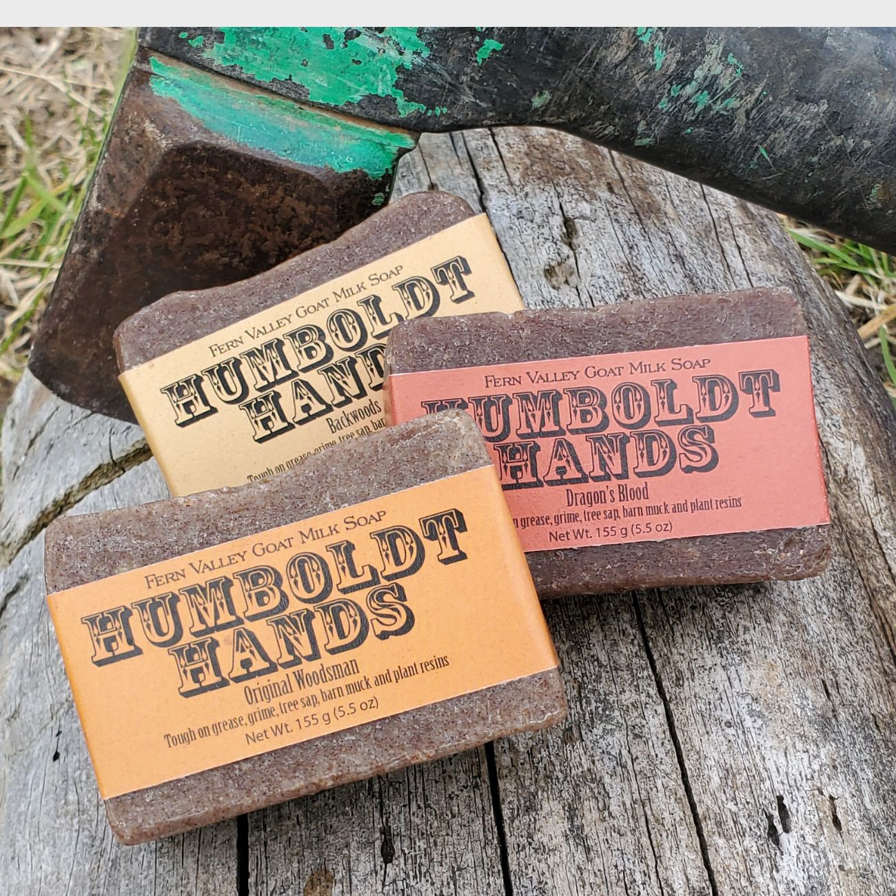 Jabón natural de leche de cabra | Limpiador de manos Humboldt Hands de alta resistencia | Sangre de dragón