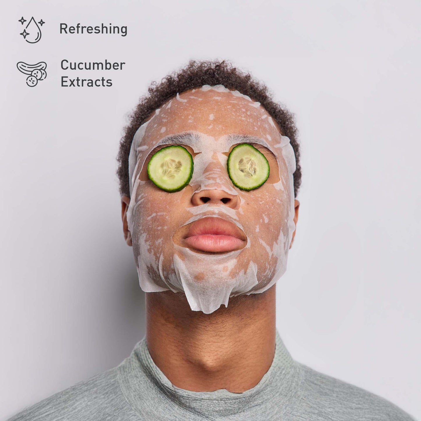 Ice Cube Facial Roller Massager & Hydrating Cucumber Sheet Masks – Your Ultimate Skincare Refresh Kit