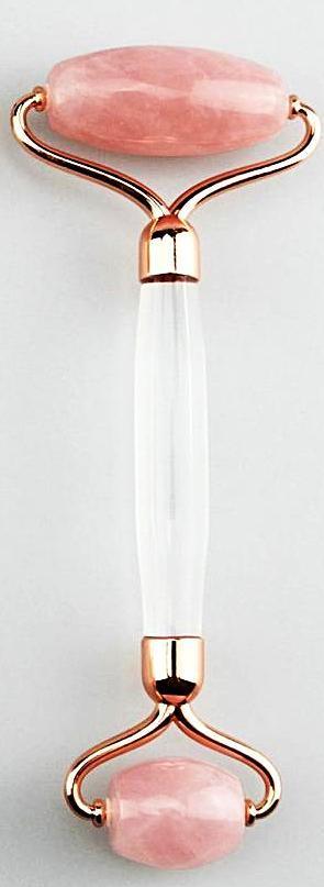 Rose Quartz Facial Roller (Clear Handel)