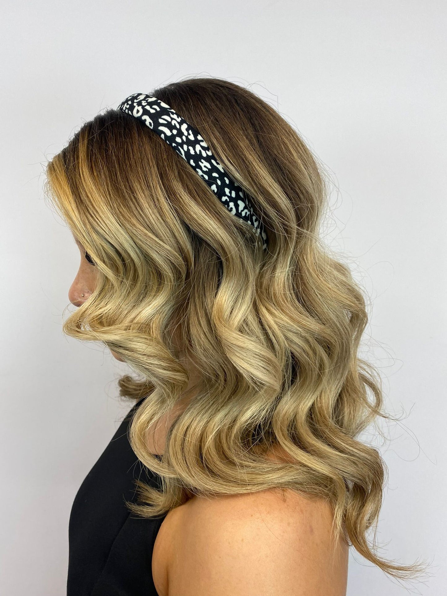 Spotted Hard Headband (Black / White)