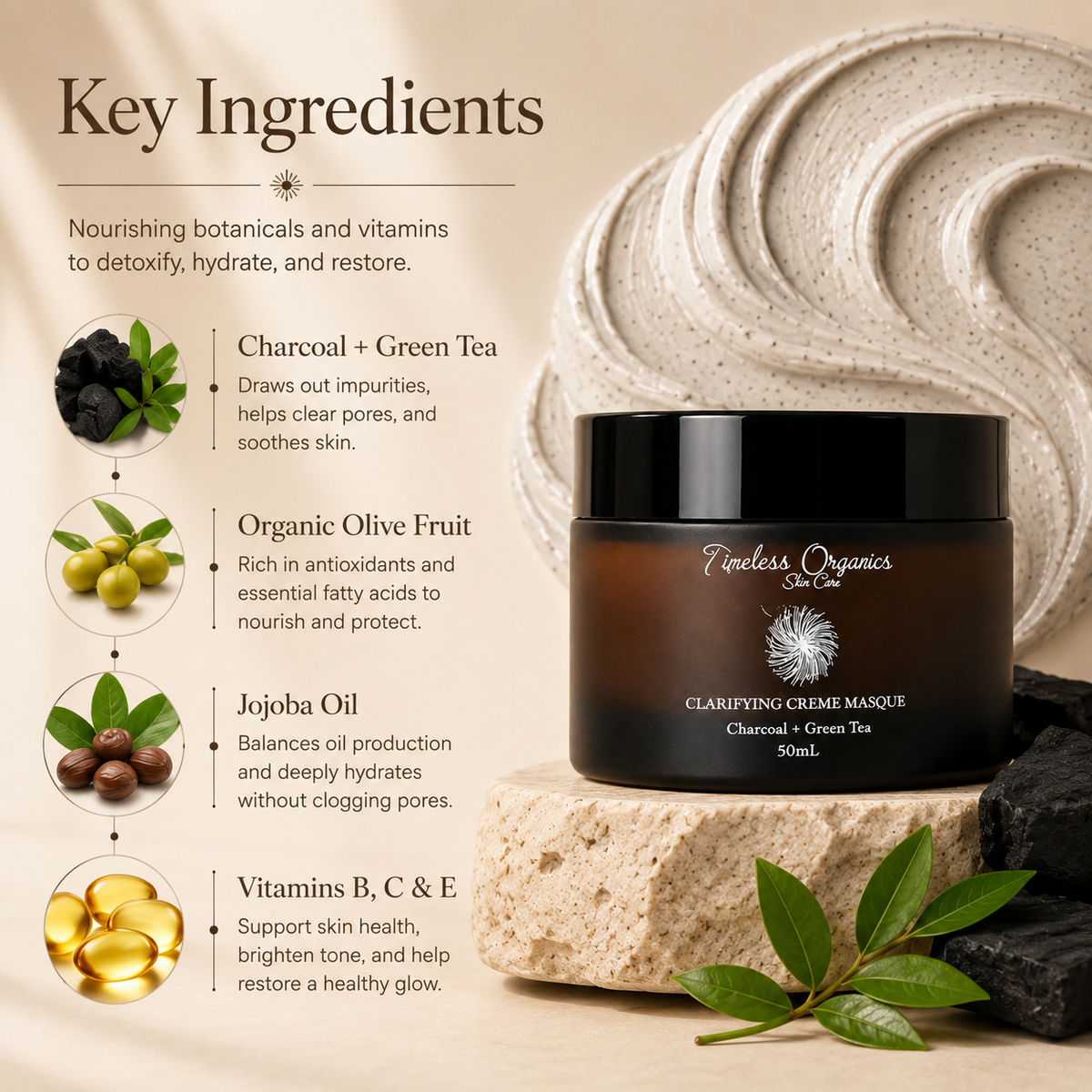 Masque Crème Purifiant au Charbon