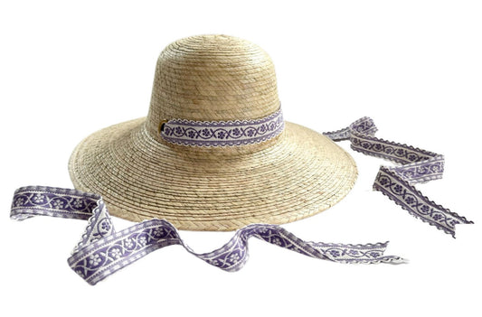 Buttercup Little Girl’s Hat - Vintage Periwinkle Ribbon