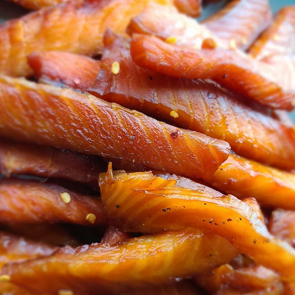 Jerky de saumon épicé de qualité supérieure