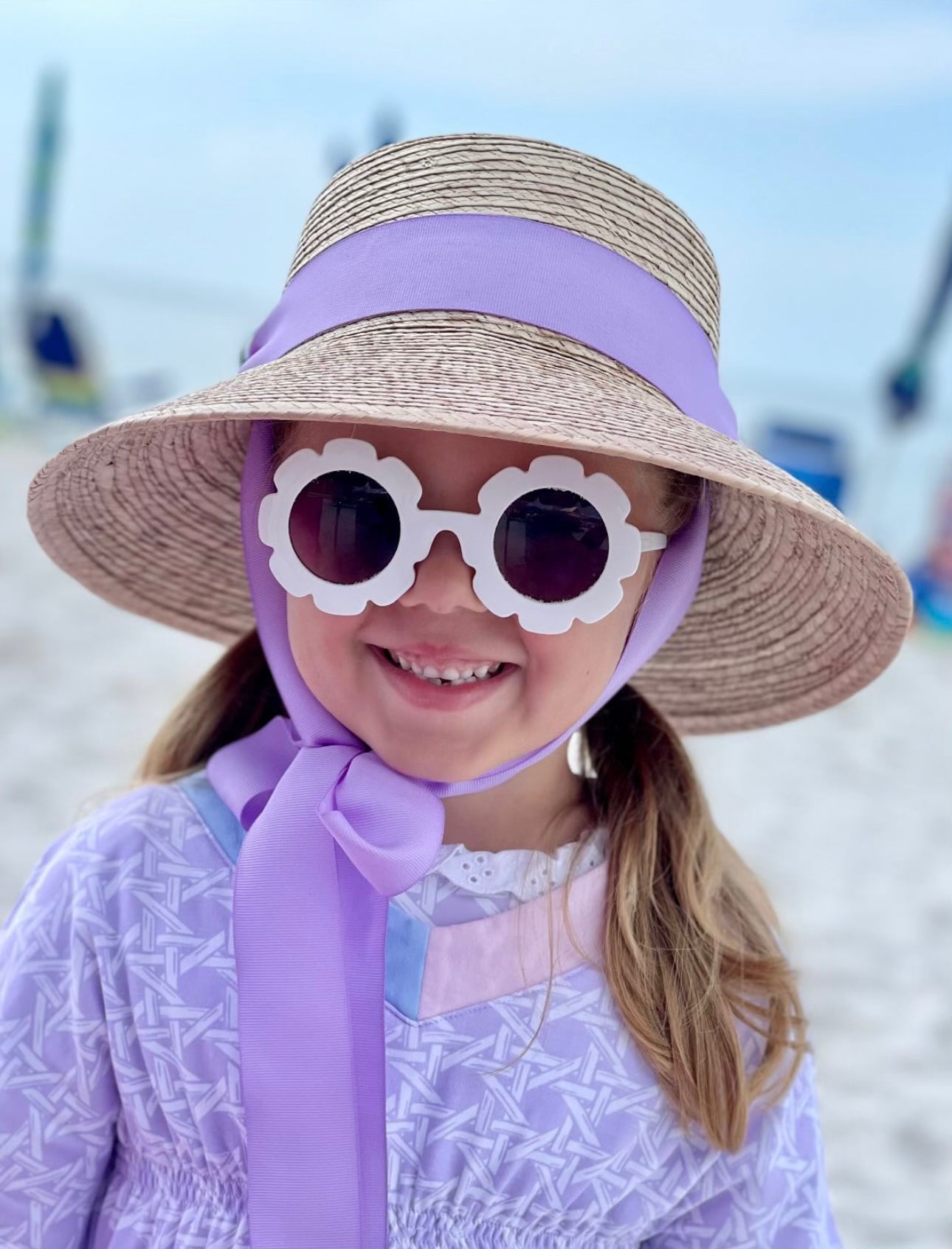 Palmetto Girl’s Hat - Long French Blue Grosgrain Ribbon